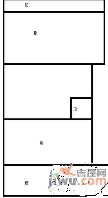 大观园单位宿舍3室1厅1卫90㎡户型图