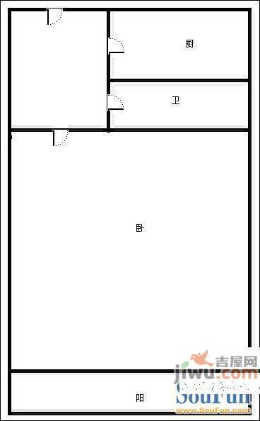 英雄山路单位宿舍2室2厅1卫70㎡户型图