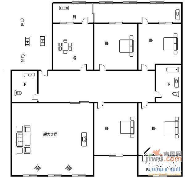 英雄山路单位宿舍2室2厅1卫70㎡户型图