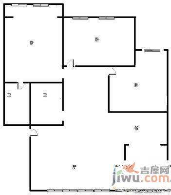 天舒居2室2厅1卫85㎡户型图