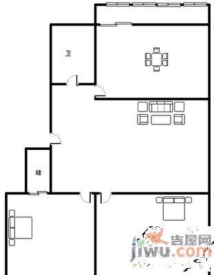 天舒居2室2厅1卫85㎡户型图