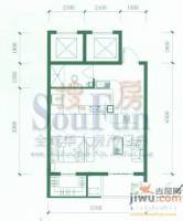 东兴寓城花园1室1厅1卫户型图