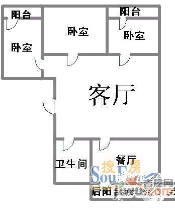 玉函路山东科技出版社宿舍2室1厅1卫户型图