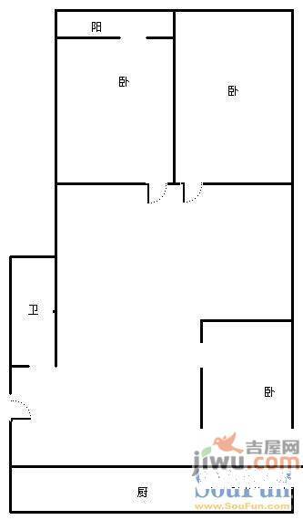 凤凰山庄3室2厅1卫户型图