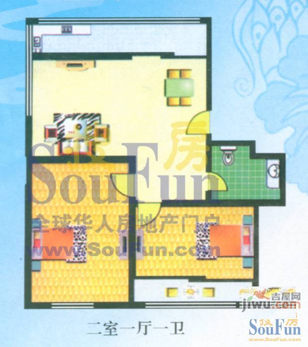 凤凰山庄3室2厅1卫户型图