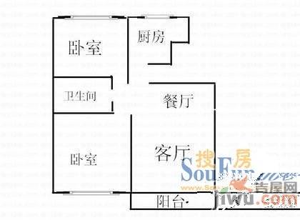 龙园2室2厅1卫户型图