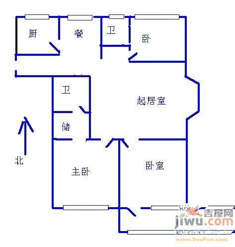 丰奥华府0室2厅1卫户型图