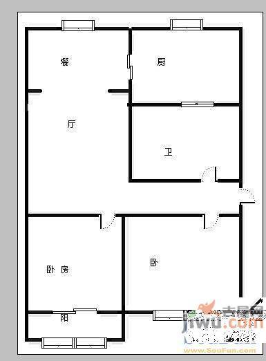 苏家小区3室1厅1卫户型图