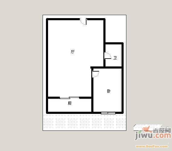 明湖天地2室1厅1卫户型图