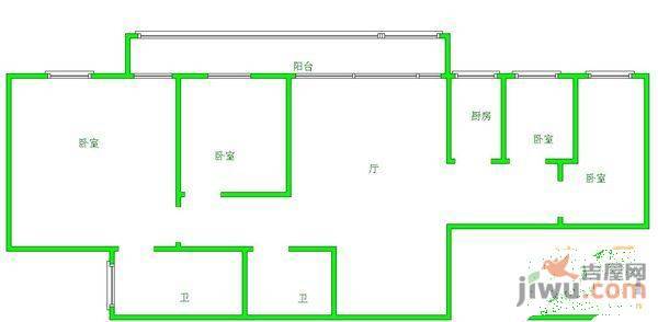 君悦华庭5室2厅1卫205㎡户型图