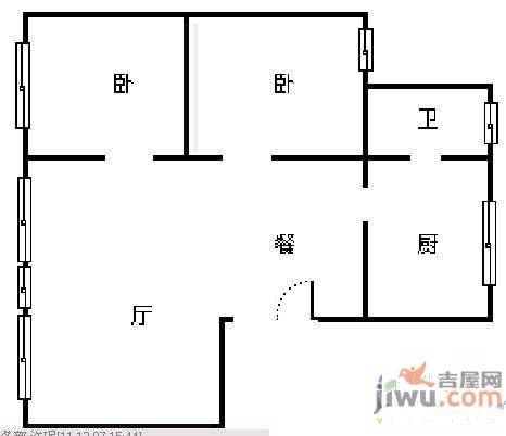 虹桥新村2室2厅1卫81㎡户型图