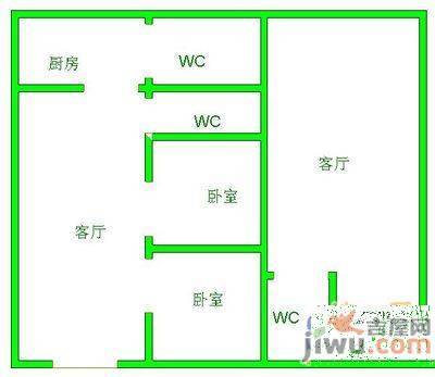 虹桥新村2室2厅1卫81㎡户型图