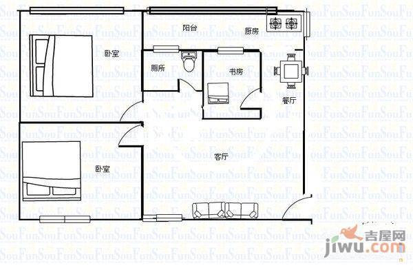 沙河花园5室2厅2卫176㎡户型图