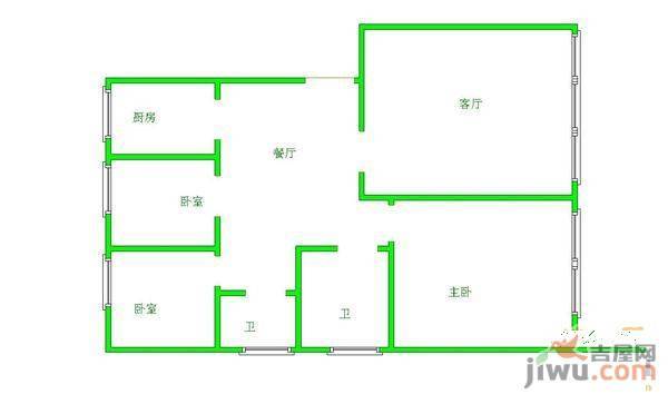 沙河花园5室2厅2卫176㎡户型图