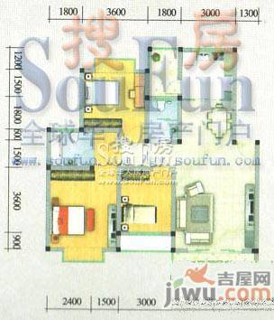 城市山水公园3室2厅1卫99.9㎡户型图