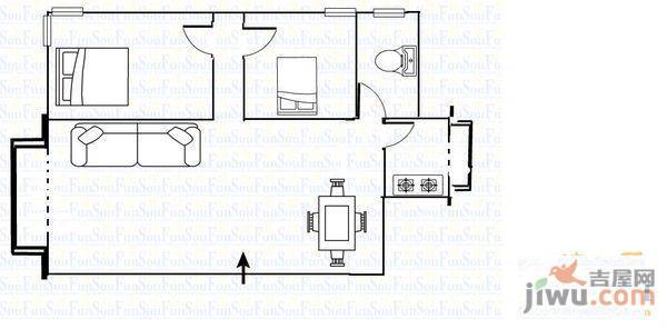 小石城2室2厅1卫户型图