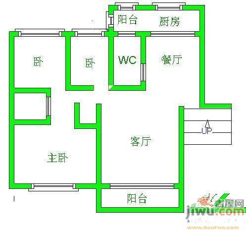 宝安松景阁3室2厅2卫142㎡户型图