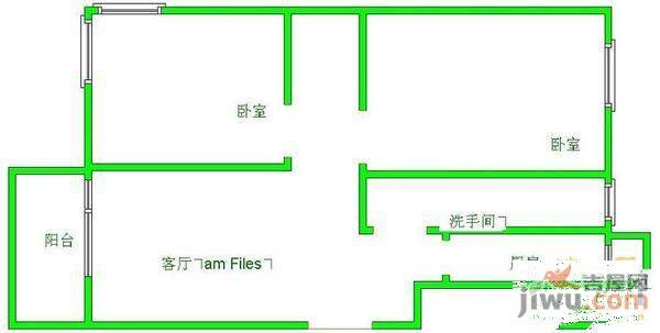 小石城2室2厅1卫户型图