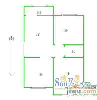 银通花园2室1厅1卫户型图