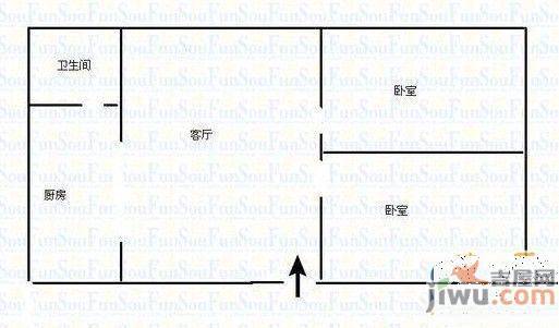 月亮岩社区3室2厅1卫95㎡户型图