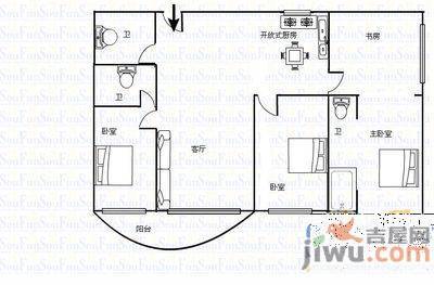 中天宅吉碧苑3室2厅2卫140㎡户型图