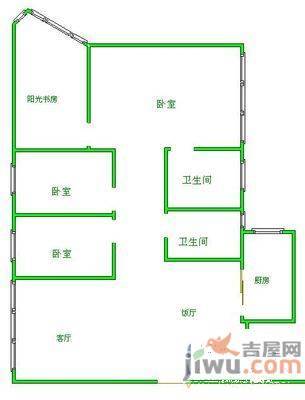 中天宅吉碧苑3室2厅2卫140㎡户型图