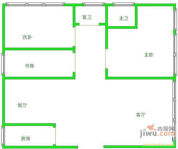 贵龙园4室2厅3卫202㎡户型图