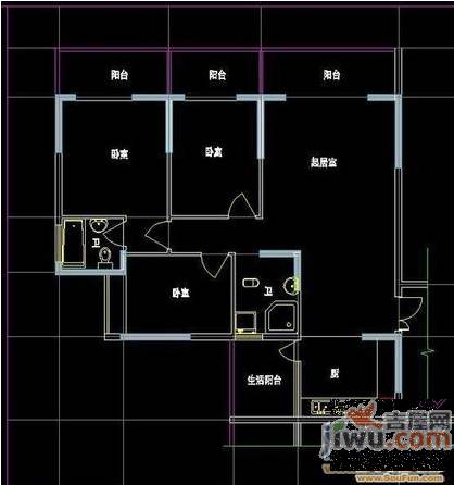 创世纪新城3室2厅2卫138㎡户型图