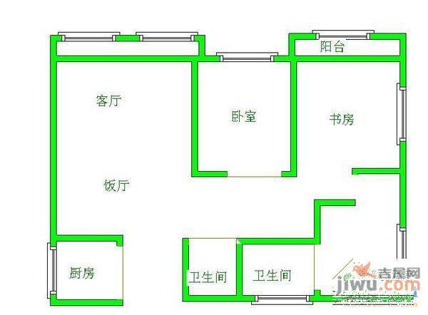 创世纪新城3室2厅2卫138㎡户型图