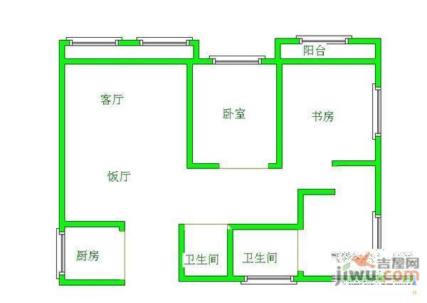 创世纪新城3室2厅2卫138㎡户型图