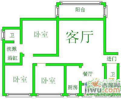 创世纪新城3室2厅2卫138㎡户型图