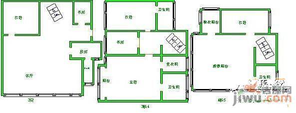 中兴世家4室3厅2卫181㎡户型图