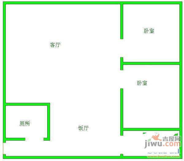 龙祥大厦3室2厅2卫87㎡户型图