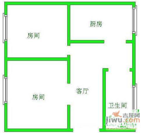 龙祥大厦3室2厅2卫87㎡户型图