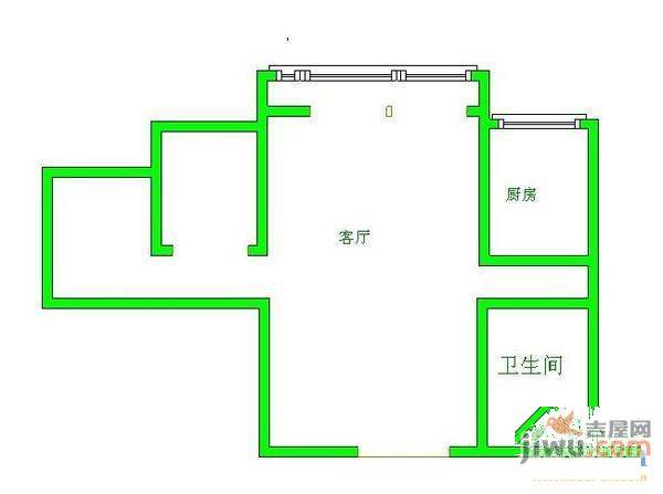 龙祥大厦3室2厅2卫87㎡户型图