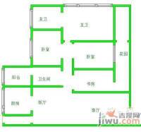 龙祥大厦3室2厅2卫87㎡户型图