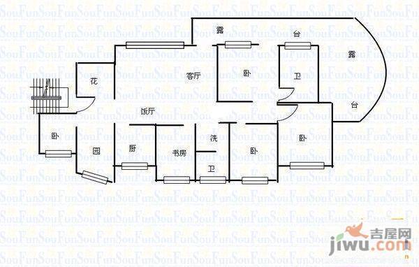 世纪城龙禧苑2室1厅1卫105㎡户型图