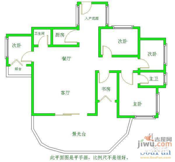 世纪城龙禧苑2室1厅1卫105㎡户型图