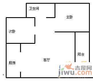 世纪城龙禧苑2室1厅1卫105㎡户型图