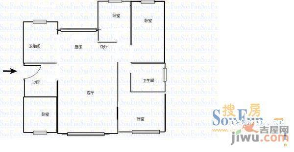 五岳新村4室2厅2卫156㎡户型图