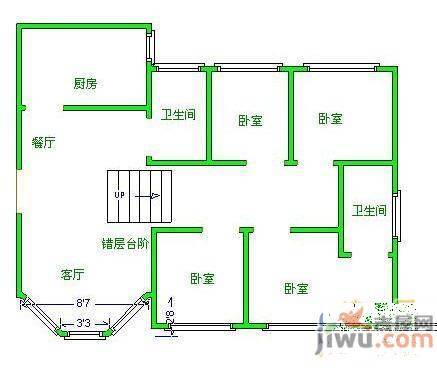 银通山庄鸿禧园3室2厅2卫157㎡户型图