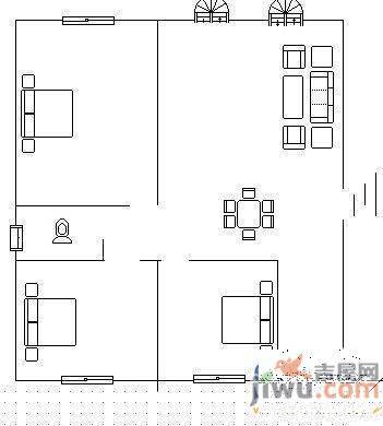 银通山庄鸿禧园3室2厅2卫157㎡户型图