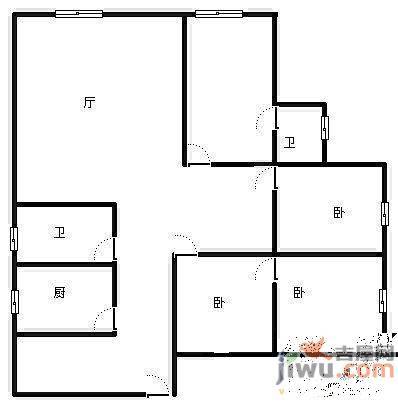 银通山庄鸿禧园3室2厅2卫157㎡户型图