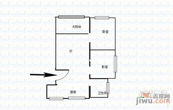 贵乌路好日子3室2厅1卫100㎡户型图