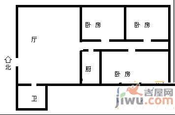 贵乌路好日子3室2厅1卫100㎡户型图