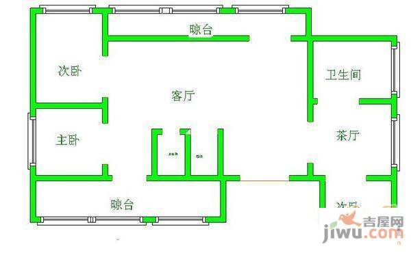 贵乌路好日子3室2厅1卫100㎡户型图