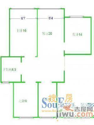 黄山冲佳居苑2室2厅1卫户型图