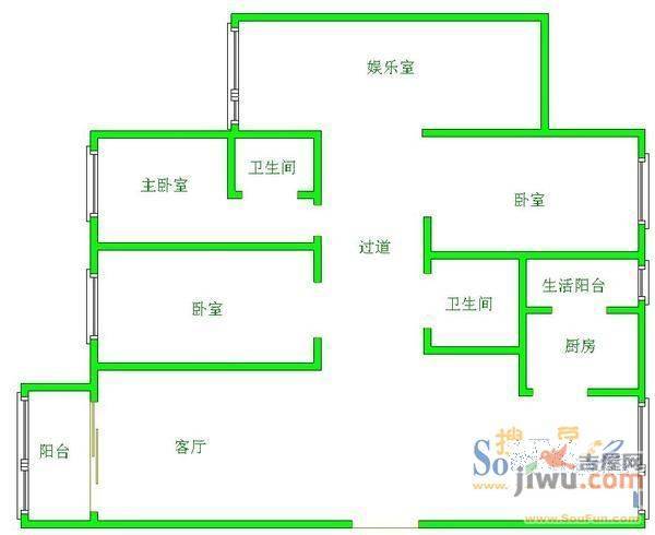 黄山冲佳居苑2室2厅1卫户型图