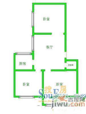 纪念塔大剧院民宅0室2厅1卫户型图