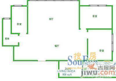 纪念塔大剧院民宅0室2厅1卫户型图